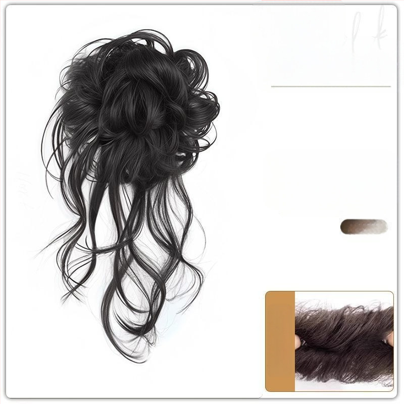 Parochňa s copom, hodvábny účes, s klipom Dragon Whiskers, ručne vyrobená, vlasy z tepelne odolného drôtu, bez farbenia a trvalej úpravy