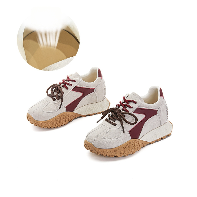 Μινγκλιου dad sneakers με ανύψωση 6 εκ, επάνω μέρος από συνθετικό δέρμα, κορδόνια μπροστά, σόλα από καουτσούκ, για γυναίκες