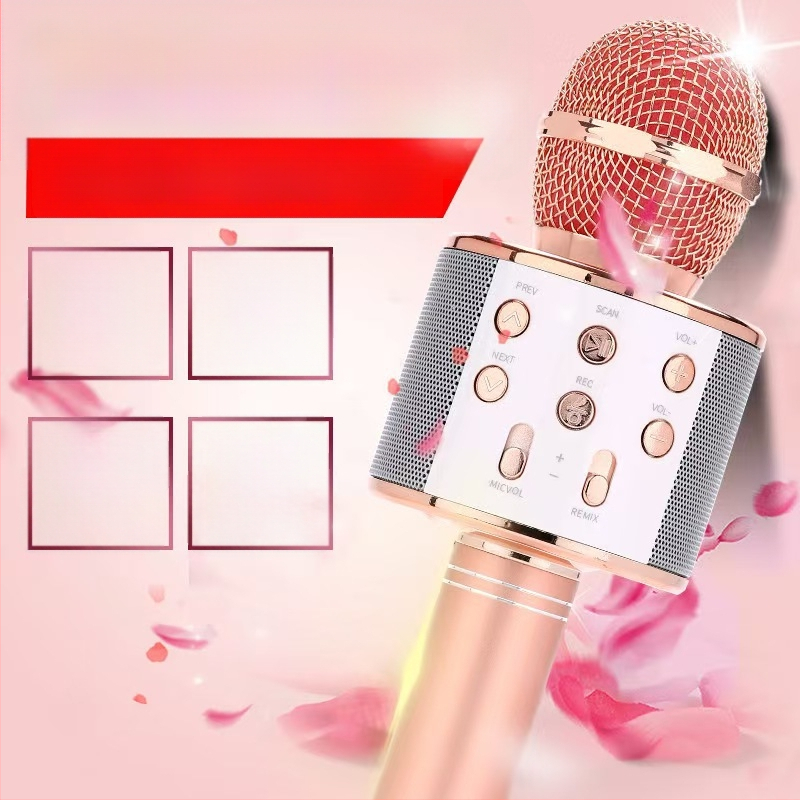 Всичко-в-едно Karaoke микрофон говорител със Bluetooth 5.3, честотен диапазон 20Hz-20kHz, SNR ≥70dB, вградена батерия 500–800 mAh, 3W