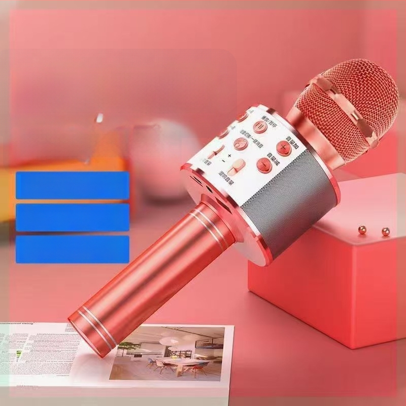 Всичко-в-едно Karaoke микрофон говорител със Bluetooth 5.3, честотен диапазон 20Hz-20kHz, SNR ≥70dB, вградена батерия 500–800 mAh, 3W