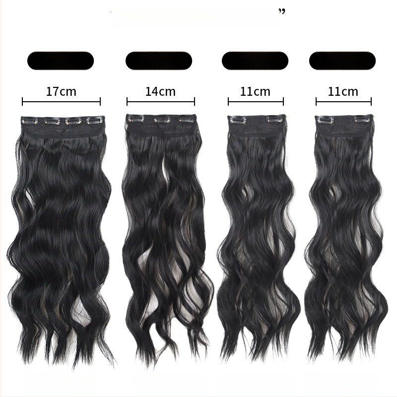 Kučeravé vlasy - štvordielny set, clip-in extenzie, vlákna tepelne odolné hodvábne