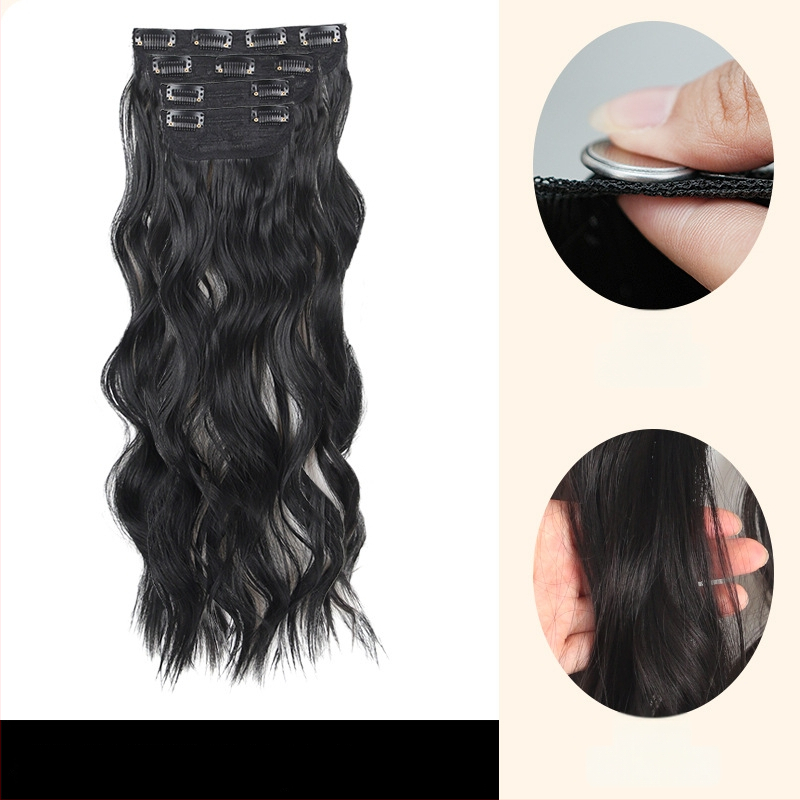 Kučeravé vlasy - štvordielny set, clip-in extenzie, vlákna tepelne odolné hodvábne