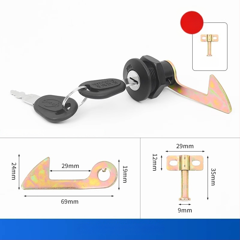 Zámok kufru elektrického vozidla, univerzálny, Materiál: ABS+železo; Model: Iný; Štýl: Moderné a jednoduché