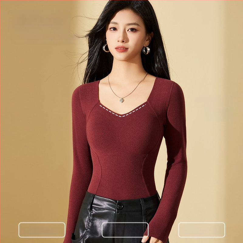 Dámske vyhrievacie termálne spodné prádlo s integrovanými vankúšikmi na prsia, all-in-one s dlhými rukávmi, dvojitá vrstva, hrubý akrylový materiál