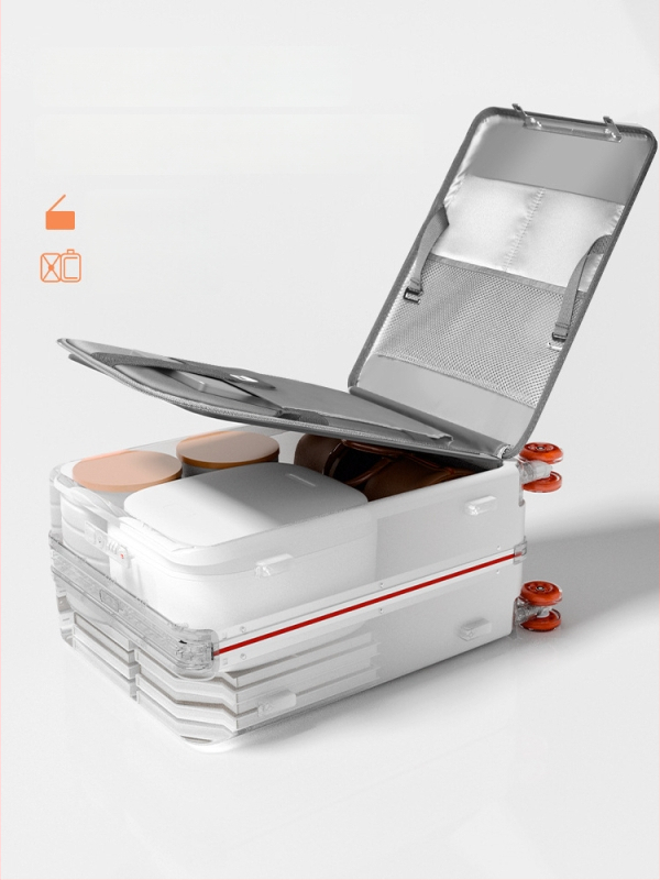 PC ciets korpuss ceļojumu soma ar priekšējā atvēruma dizainu, paplašināms, universālie riteņi, TSA kombinētā slēdzene