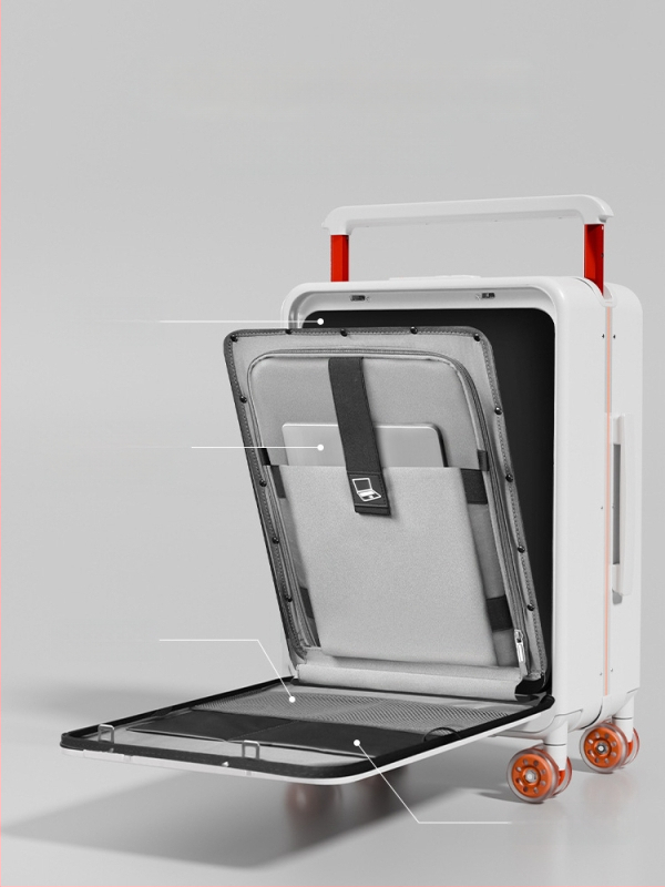 PC ciets korpuss ceļojumu soma ar priekšējā atvēruma dizainu, paplašināms, universālie riteņi, TSA kombinētā slēdzene