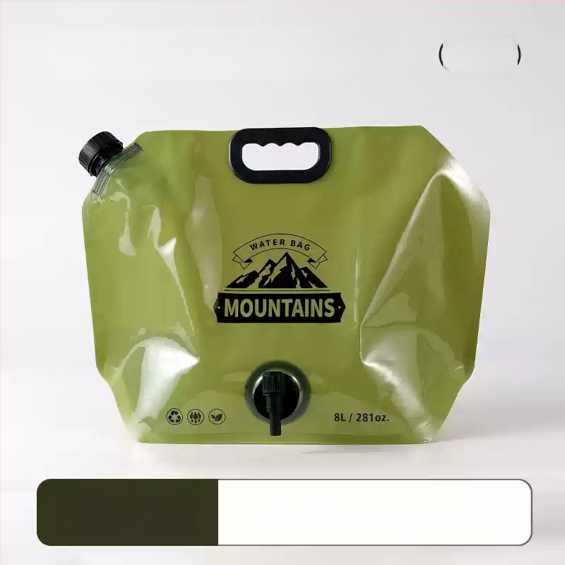 Vonkajšia zložiteľná vodná taška na kempovanie, vodeodolná tkanina, materiál PET-nylon-PE, objem 3L/5L/8L/10L