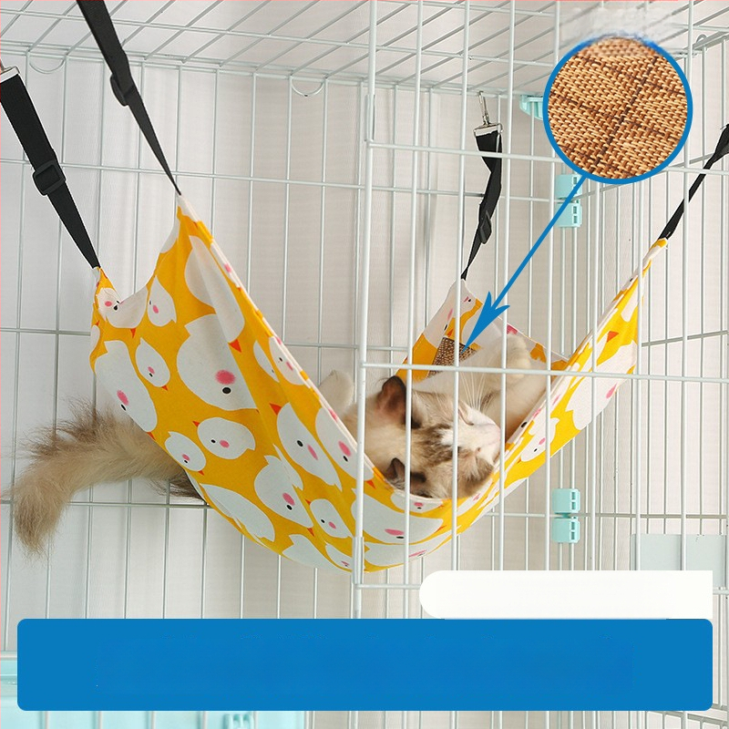 Lu Chong mačací hojdačkový pelech s fleecovou výstelkou, nastaviteľný, zavesiteľný