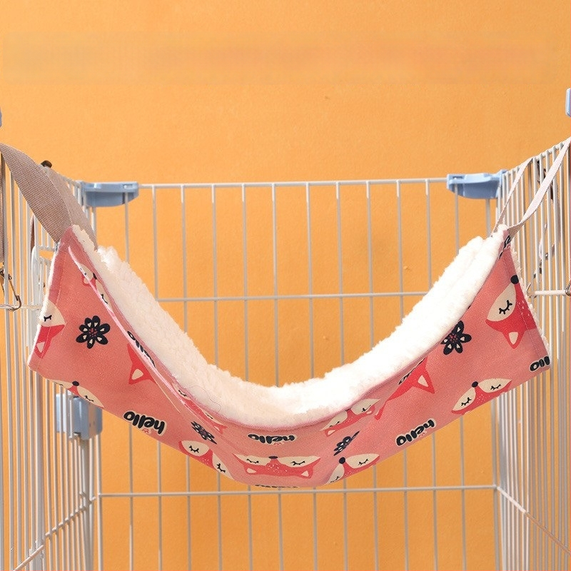 Lu Chong mačací hojdačkový pelech s fleecovou výstelkou, nastaviteľný, zavesiteľný