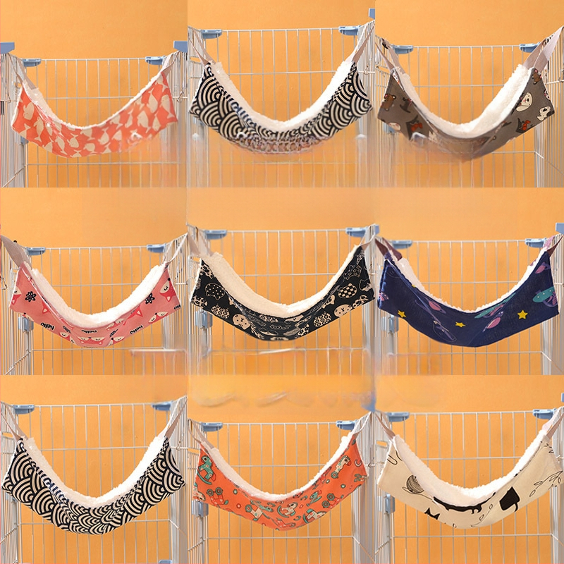 Lu Chong mačací hojdačkový pelech s fleecovou výstelkou, nastaviteľný, zavesiteľný