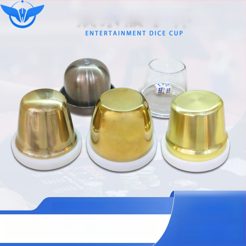 Metāla un akrila konstrukcijas kausa komplekts ar pamatni, modelis YH-6898, apaļo stūru dizains, piemērots šaham un kāršu spēlēm