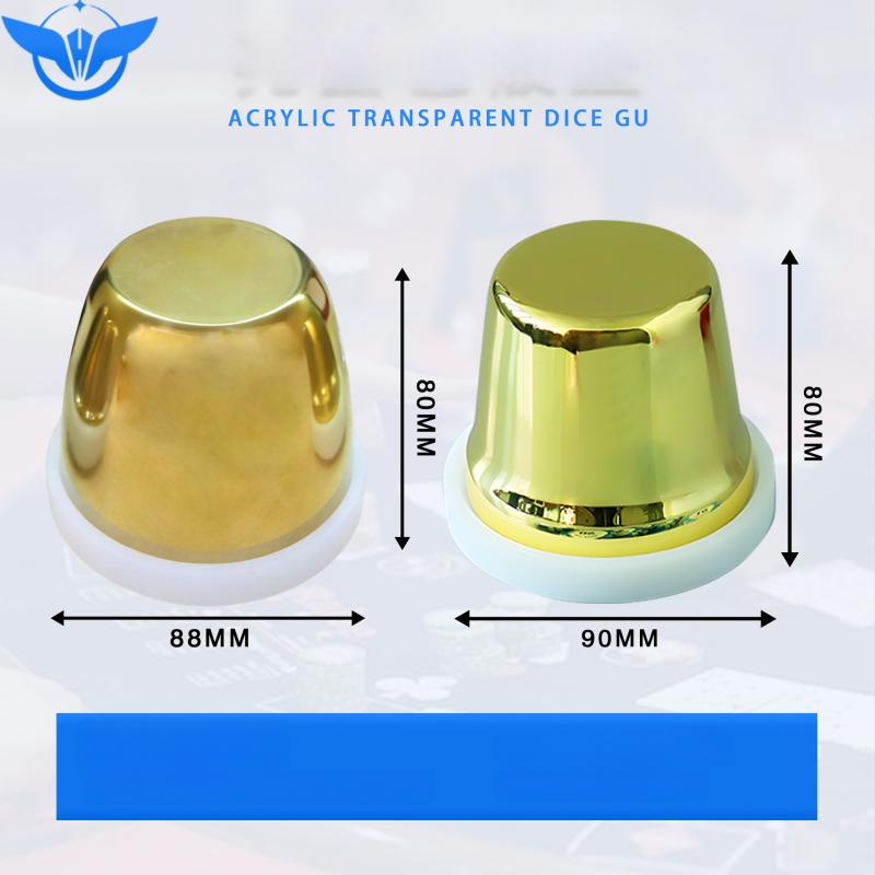 Metāla un akrila konstrukcijas kausa komplekts ar pamatni, modelis YH-6898, apaļo stūru dizains, piemērots šaham un kāršu spēlēm