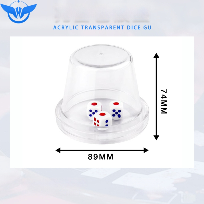 Metāla un akrila konstrukcijas kausa komplekts ar pamatni, modelis YH-6898, apaļo stūru dizains, piemērots šaham un kāršu spēlēm