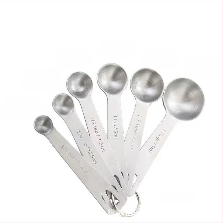 6-dielny set meracích lyžíc z nehrdzavejúcej ocele so stupnicou, na pečenie a do kuchyne — Model: Measuring Spoon 1