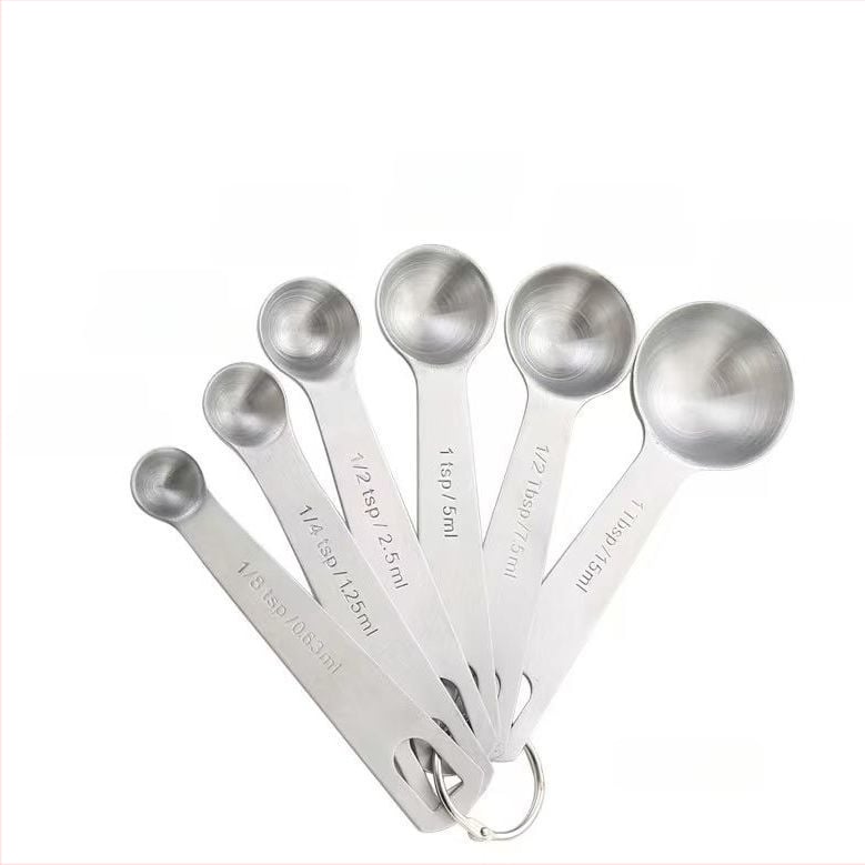 6-dielny set meracích lyžíc z nehrdzavejúcej ocele so stupnicou, na pečenie a do kuchyne — Model: Measuring Spoon 1