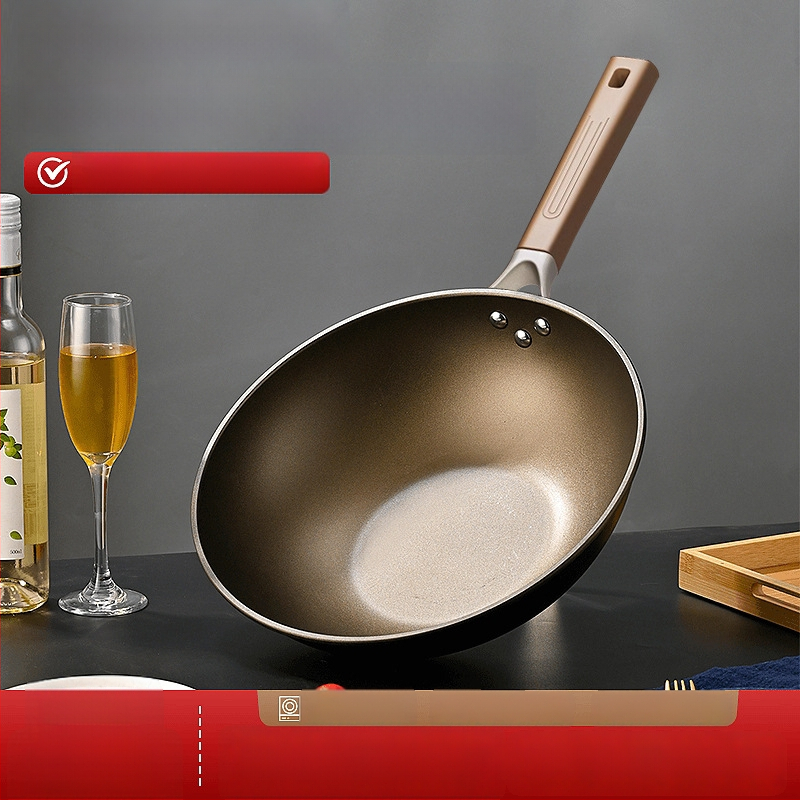 Dvojstranný titánový wok, titánový kryštál, nepriľnavý povrch, sklenené veko, univerzálne varenie