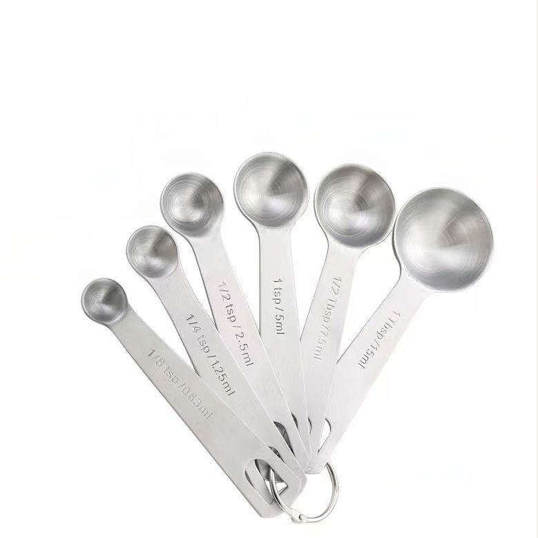 Sada meracích lyžíc, 430 oceľ, na pečenie a poháre, moderný minimalistický štýl