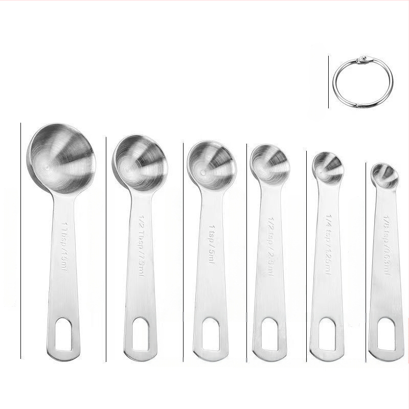 Sada meracích lyžíc, 430 oceľ, na pečenie a poháre, moderný minimalistický štýl