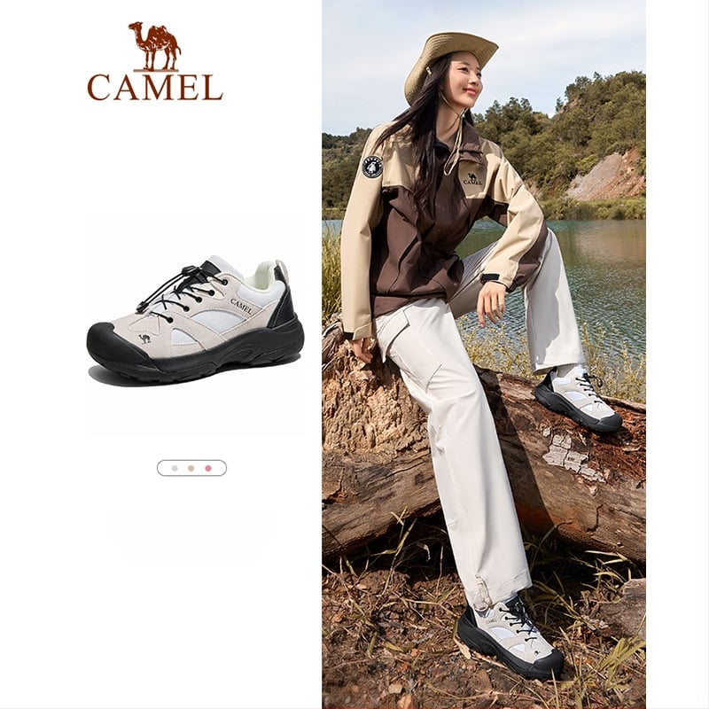 Camel turistické topánky – unisex, nízky vršok, priedušné, jednofarebné, na turistiku