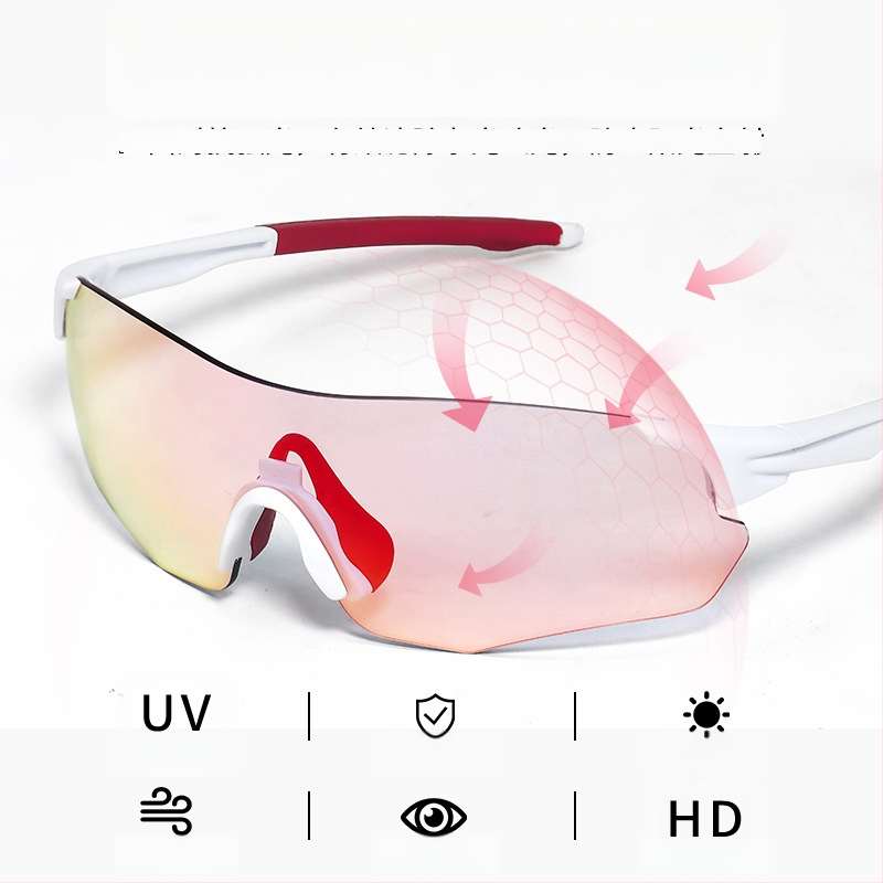 Cyklistické okuliare deň-noc, TR90, proti vetru, bez rámu, unisex, kompatibilné s dioptrickými sklami