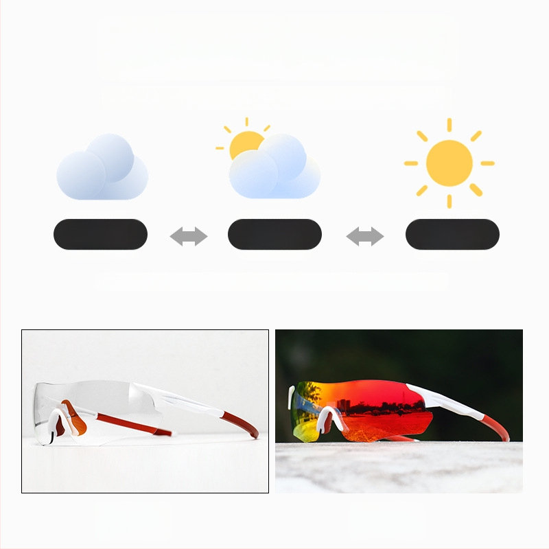 Cyklistické okuliare deň-noc, TR90, proti vetru, bez rámu, unisex, kompatibilné s dioptrickými sklami