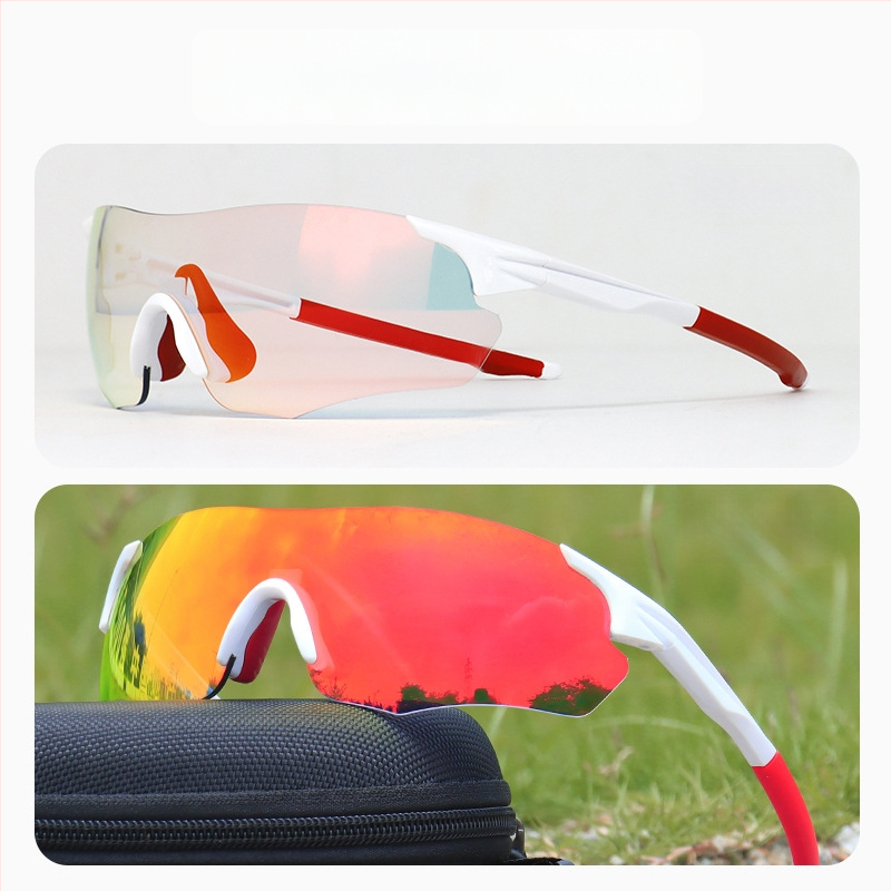 Cyklistické okuliare deň-noc, TR90, proti vetru, bez rámu, unisex, kompatibilné s dioptrickými sklami