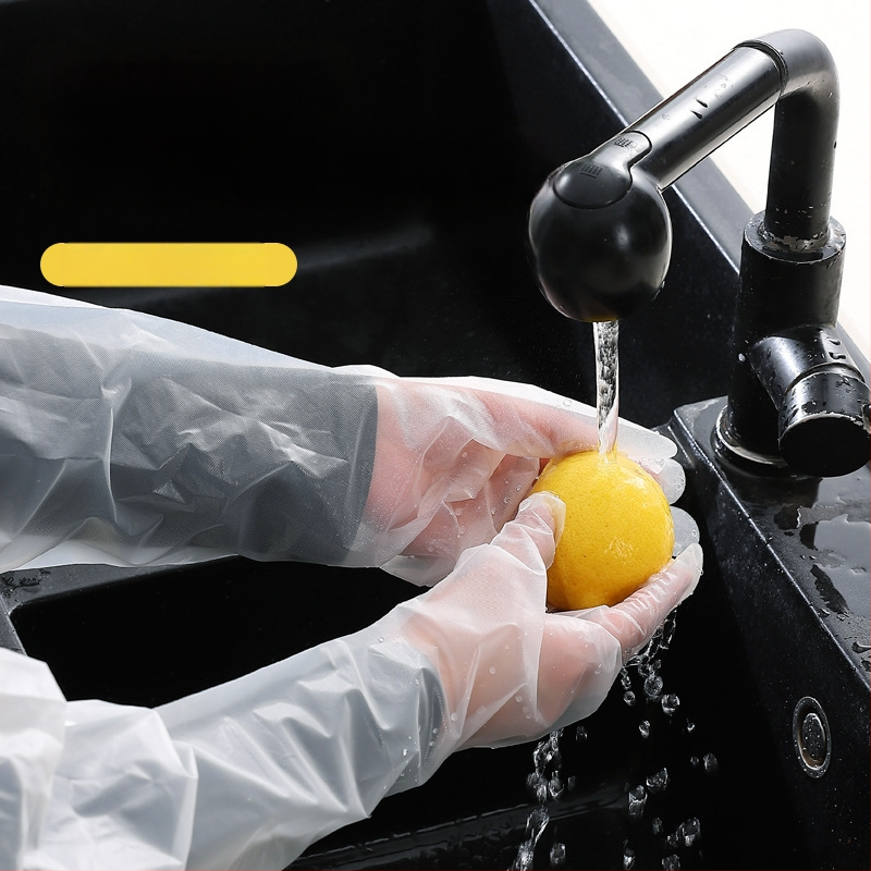 Jednorazové rukavice z CPE s dlhými rukávmi, protišmykové, hrúbka 0,7 mm, jednoliaty vzor, 2 roky životnosti