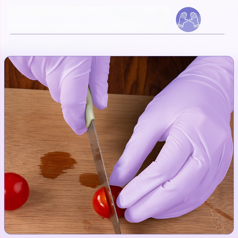 Nitrilové kuchynské rukavice – hrubšie, vodeodolné, jednorázové pre domáce upratovanie