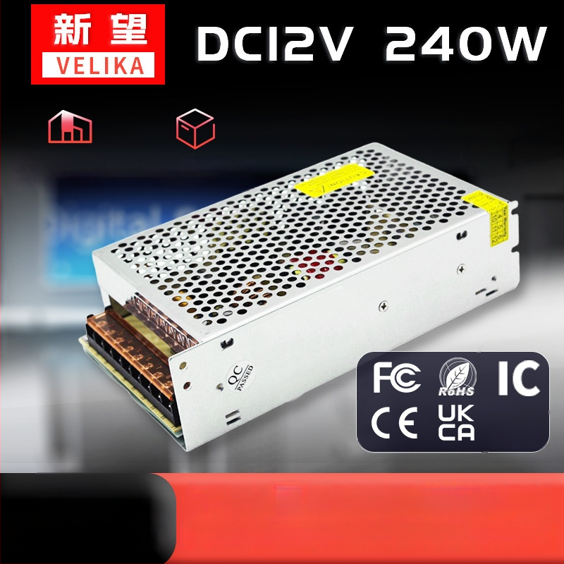 12V LED displeja barošanas modulis, pārslēdzama barošana, 240W, IP20, CE