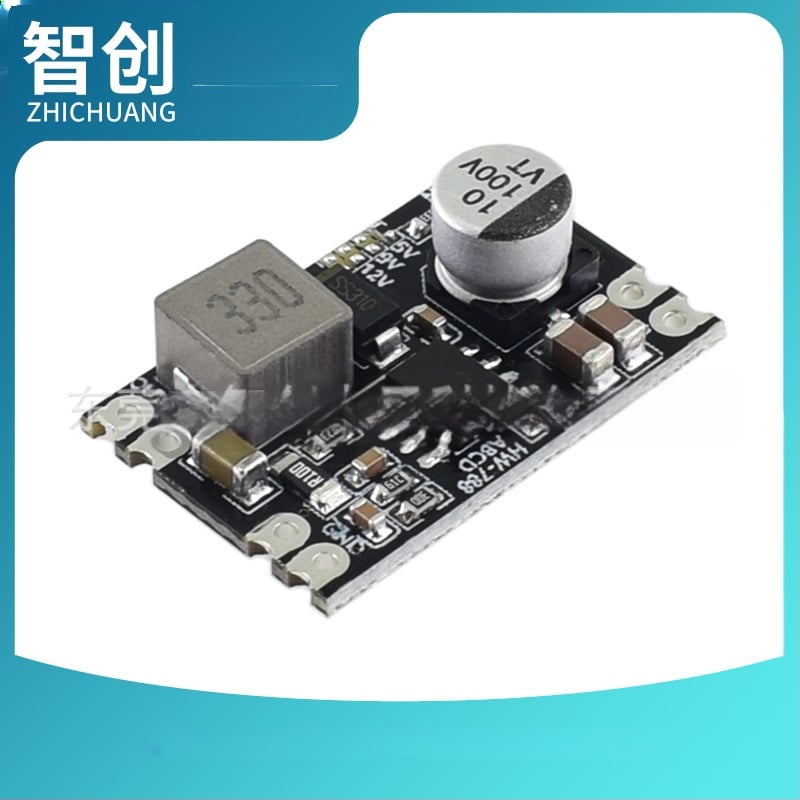 Modul de alimentare DC-DC cu conversie step-down, ieșiri duale 12V și 5V, 2A, intrare 6,3–50V, design compact