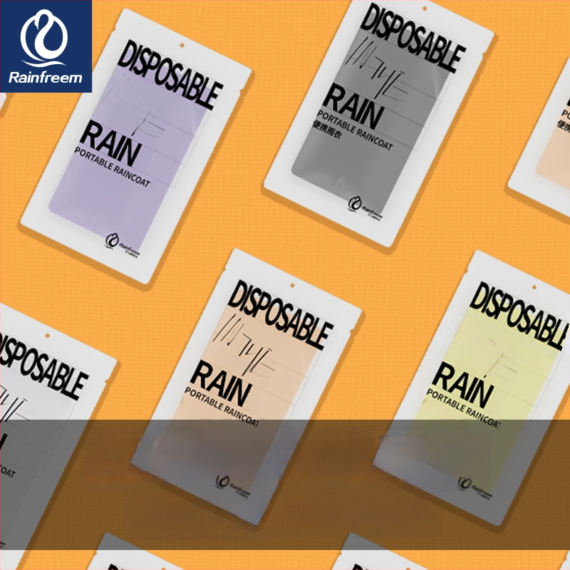 PEVA еднократен дъждобран-понче за възрастни, стандартна дебелина, карикатурен стил