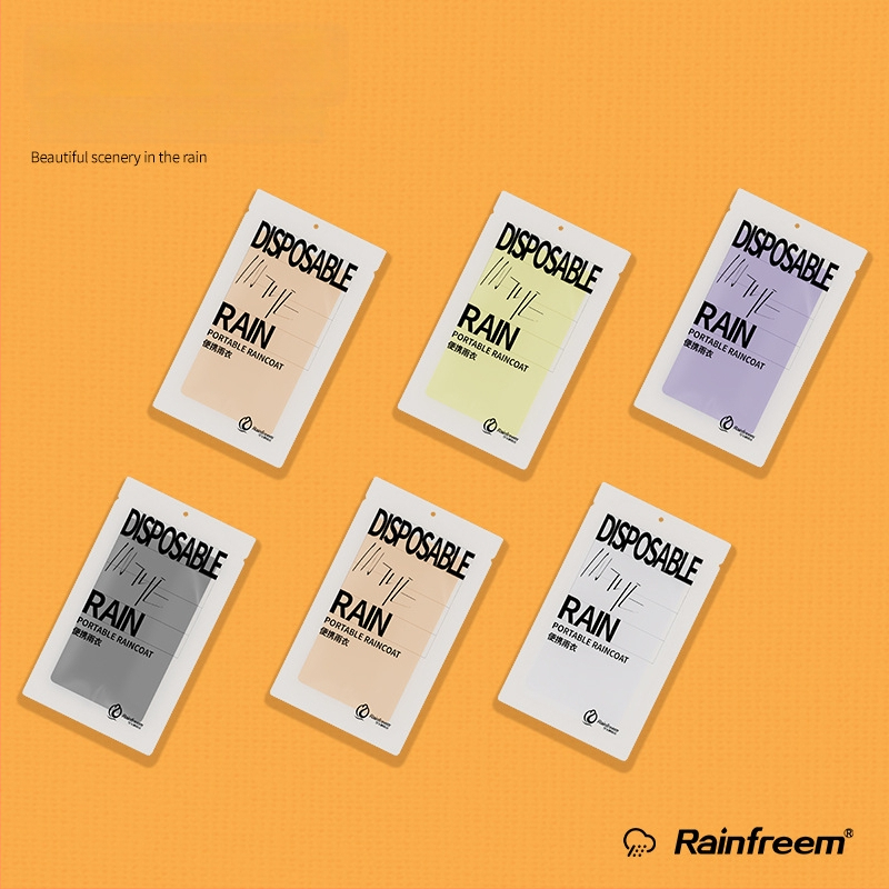 PEVA еднократен дъждобран-понче за възрастни, стандартна дебелина, карикатурен стил