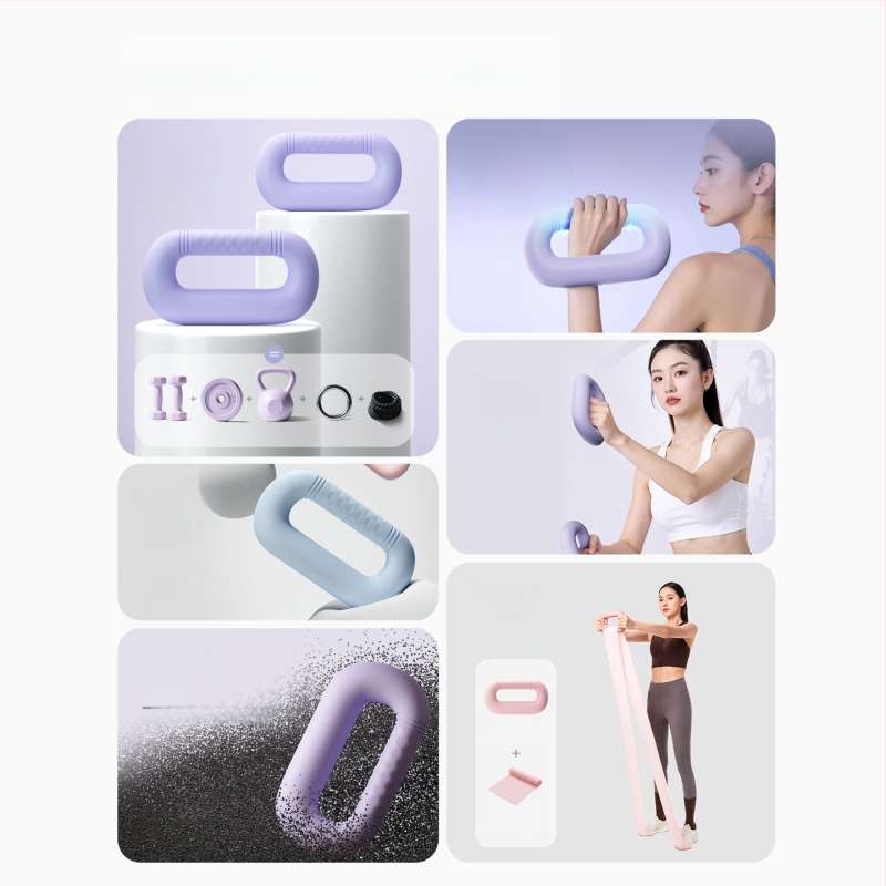 Ringový činkový kruh pre domáce použitie – PVC + želejný piesok, 1/1,5/2/2,5 kg, vhodný pre fitness a tvarovanie tela