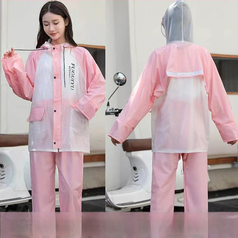 Разделен дъждобран пончо за възрастни — PVC плат, дебелина 20, водоустойчив слой от PVC лепило, за един човек