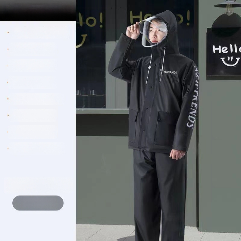 Разделен дъждобран пончо за възрастни — PVC плат, дебелина 20, водоустойчив слой от PVC лепило, за един човек