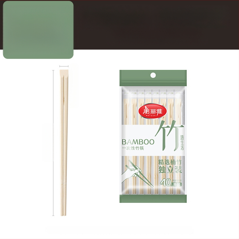 Jednorazové bambusové hůlky, značka Beautiful and Elegant, minimalistický dizajn, balenie 40 alebo 80 párov, pôvod Chengdu