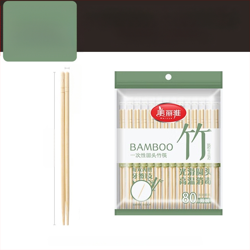 Jednorazové bambusové hůlky, značka Beautiful and Elegant, minimalistický dizajn, balenie 40 alebo 80 párov, pôvod Chengdu