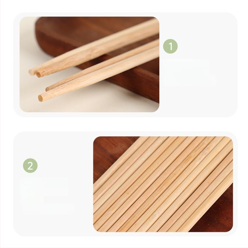 Jednorázové bambusové paličky na jedlo, s tvrdeným a zosilneným dizajnom, 50 párov na balenie, samostatné balenie, značka Guyuetiancheng