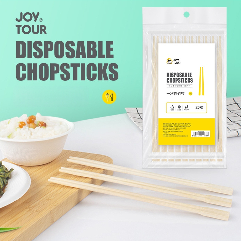 JOYTOUR jednorazové bambusové paličky na jedlo, balenie 20 kusov, jednotlivé balenie, biologicky odbúrateľné