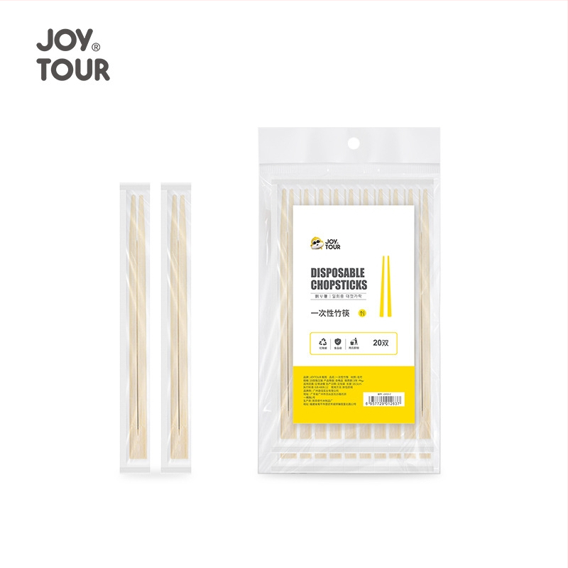 JOYTOUR jednorazové bambusové paličky na jedlo, balenie 20 kusov, jednotlivé balenie, biologicky odbúrateľné