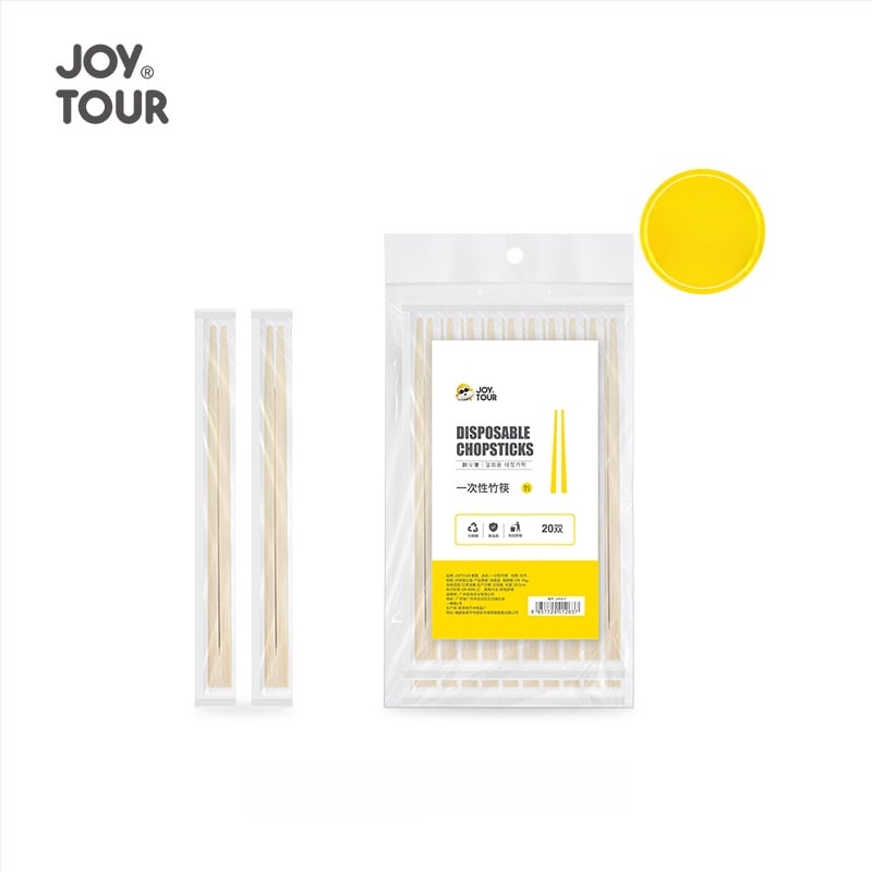 JOYTOUR jednorazové bambusové paličky na jedlo, balenie 20 kusov, jednotlivé balenie, biologicky odbúrateľné