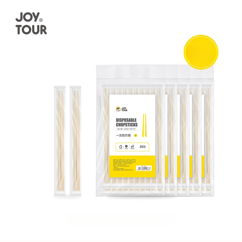 JOYTOUR jednorazové bambusové paličky na jedlo, balenie 20 kusov, jednotlivé balenie, biologicky odbúrateľné