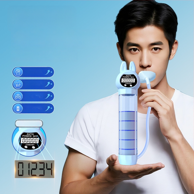 Prenosné zariadenie na brušné cvičenie s dýchacím pásom – Štandardný / Zajac model, Materiál: Mouth-blown PP + Silicone Straw + Main Body AS, Kód produktu: 20250805