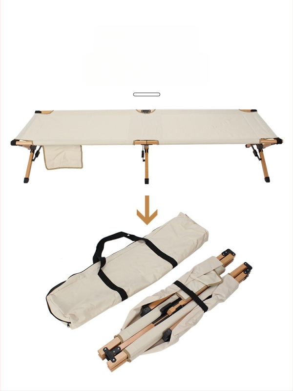 Prenosné zložené kempingové lôžko z hliníkovej zliatiny, 7 kg, nosnosť 150 kg, povrch z Oxford textílie, integrovaný skladací dizajn