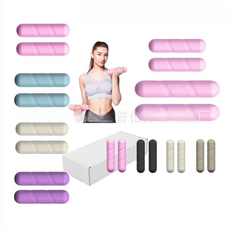 Silikónová palica na tréning paží – železo a silikón, protišmyková úchytka, vhodná pre Pilates/Jóga, hmotnosť 2 kg za pár