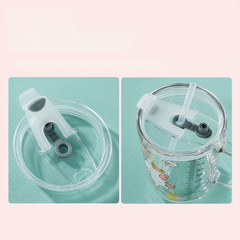 Pohár na mlieko s graduáciou zo skla, mikrovlnky odolný, Cartoon štýl, Liuliang
