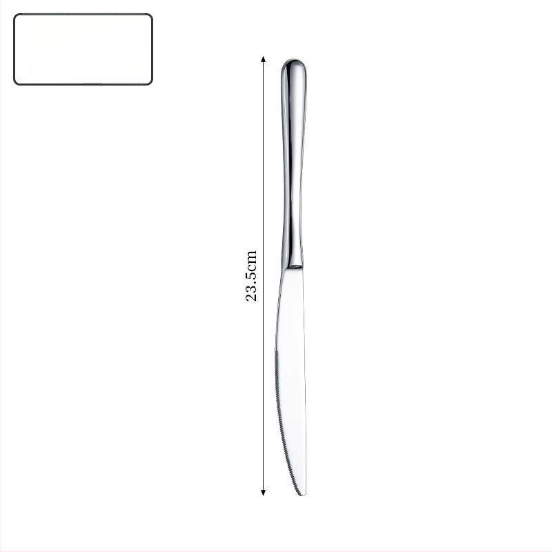 Set príborov z 316L nerezovej ocele – leštený do lesku, hrubý nôž, vidlička a lyžica, moderný minimalistický štýl