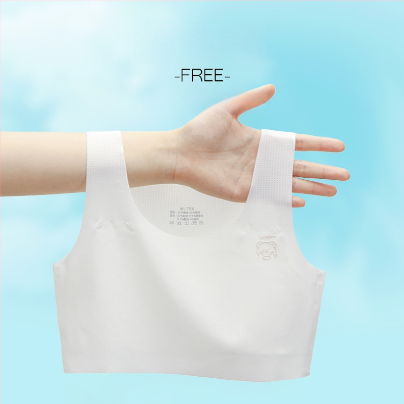 Bezšvový dievčenský podprsenka v štýle vesty, s plnými košíkmi; ultra tenké tvarované košíčky; hlavná látka nylon/spandex 50–70%; podšívka Mulberry hodváb (<30%); nastaviteľné dvojité ramienka; priedušný, tvarovanie chrbta, absorbuje pot, pohodlný