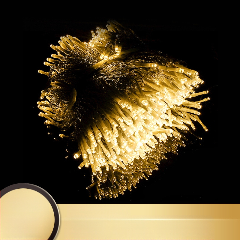 LED svetelný reťaz pre omotávanie stromu, 24V nízke napätie, vonkajšia IP65 vodotesná, 3W zdroj, model YS-056-1, ovládanie tlačidlom, prispôsobiteľný