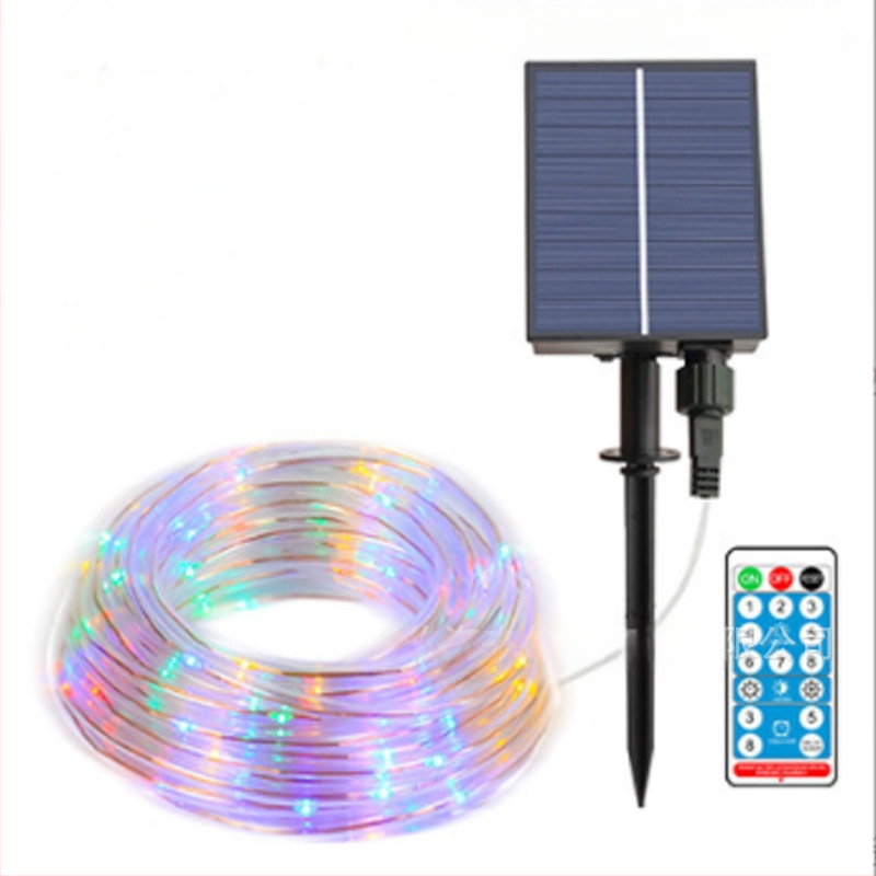 Solárne vodotesné trubkové svetlo pre vonkajšiu dekoráciu (Model 703; výkon 0.6W; vstupné napätie 2V; ovládanie tlačidlom/diaľkovým ovládaním; napájanie batériou)